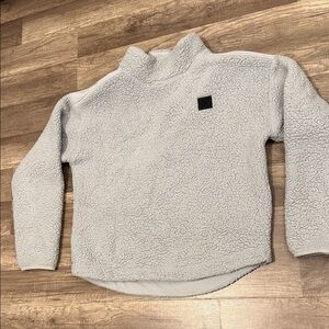 UA Womens MED Cozy Gray Sherpa Pullover